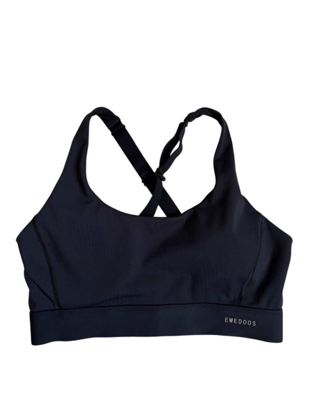 Ewedoos Women's High Impact Racerback Sports Bra (Black) - Large